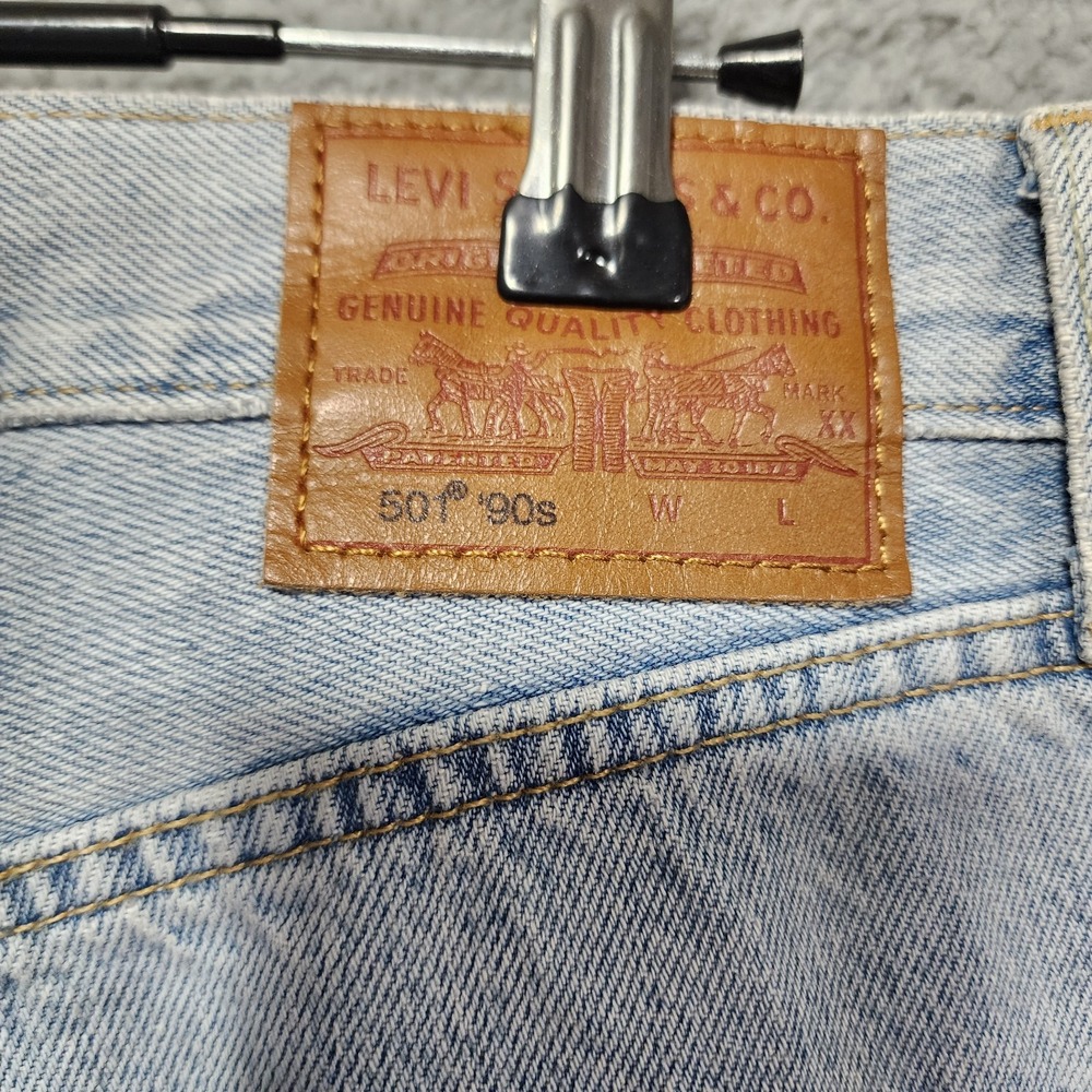 Levis Womens 501 90s Freehand Folk Jeans Colorblock Button Fly‎ 29x30 - Picture 6 of 9